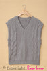 V-Neck Twist Knitted Vest Sweater